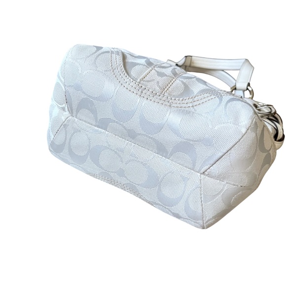 Coach Vintage 2005 Y2K Soho Signature Canvas Leather Small Tote Bucket Bag White - Picture 4 of 14